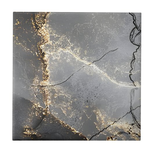 Fliesen aus schwarzem und goldenem Boden - Farbton (Vorderseite)