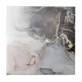 Fliesen aus schwarzem und goldfarbenem Boden, grau (Vorderseite)