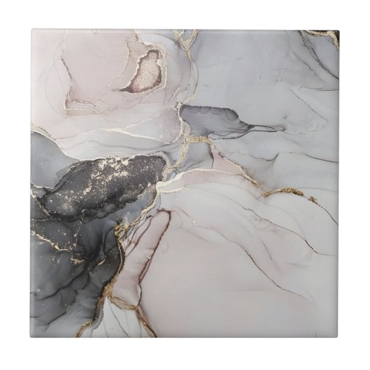 Fliesen aus schwarzem und goldfarbenem Fußboden, w (Vorderseite)