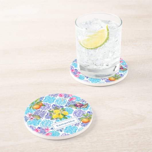 Fliesen aus sizilianischem Zitrusfrüchte Getränkeuntersetzer (Seite)