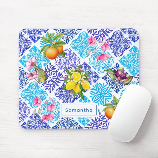 Fliesen aus sizilianischem Zitrusfrüchte Mousepad (Mit Mouse)