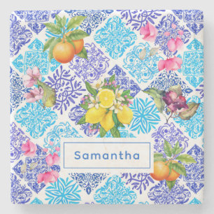 Fliesen aus sizilianischem Zitrusfrüchte Steinuntersetzer