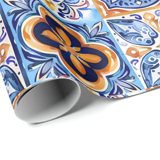 Fliesen aus sizilianischer Keramik Geschenkpapier (Rolleneckpunkt)