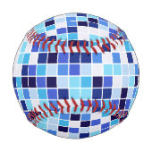 Fliesen, blaue Mosaikfliesen, geometrisches Muster Baseball (Rückseite)
