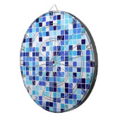Fliesen, blaue Mosaikfliesen, geometrisches Muster Dartscheibe (Vorderseite rechts)