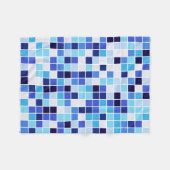Fliesen, blaue Mosaikfliesen, geometrisches Muster Fleecedecke (Vorderseite (Horizontal))