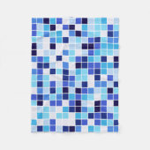 Fliesen, blaue Mosaikfliesen, geometrisches Muster Fleecedecke (Vorderseite)