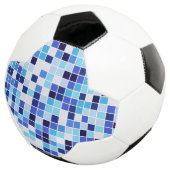 Fliesen, blaue Mosaikfliesen, geometrisches Muster Fußball (Dreiviertel)