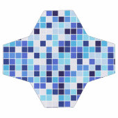 Fliesen, blaue Mosaikfliesen, geometrisches Muster Fußball (Flach)