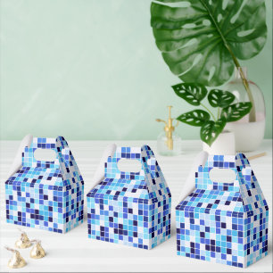 Fliesen, blaue Mosaikfliesen, geometrisches Muster Geschenkschachtel