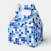 Fliesen, blaue Mosaikfliesen, geometrisches Muster Geschenkschachtel (Rückseite)