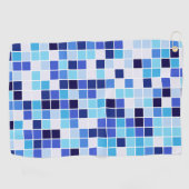 Fliesen, blaue Mosaikfliesen, geometrisches Muster Golfhandtuch (Horizontal)