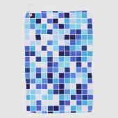 Fliesen, blaue Mosaikfliesen, geometrisches Muster Golfhandtuch (Vorderseite)