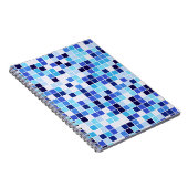 Fliesen, blaue Mosaikfliesen, geometrisches Muster Notizblock (Rechte Seite)