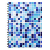 Fliesen, blaue Mosaikfliesen, geometrisches Muster Notizblock (Vorderseite)
