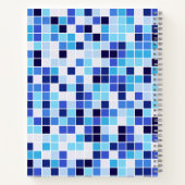 Fliesen, blaue Mosaikfliesen, geometrisches Muster Notizblock (Rückseite)