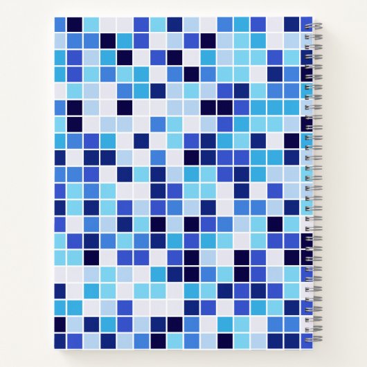 Fliesen, blaue Mosaikfliesen, geometrisches Muster Notizblock (Rückseite)