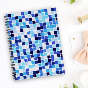 Fliesen, blaue Mosaikfliesen, geometrisches Muster Planer