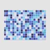 Fliesen, blaue Mosaikfliesen, geometrisches Muster Seidenpapier (Vorderseite)