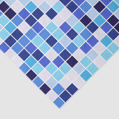 Fliesen, blaue Mosaikfliesen, geometrisches Muster Seidenpapier (Ausschnitt)