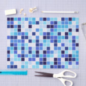 Fliesen, blaue Mosaikfliesen, geometrisches Muster Seidenpapier (Handwerk)