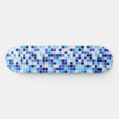 Fliesen, blaue Mosaikfliesen, geometrisches Muster Skateboard (Horizontal)