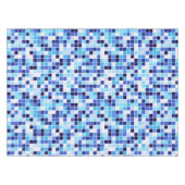 Fliesen, blaue Mosaikfliesen, geometrisches Muster Tischdecke (Vorderseite (Horizontal))