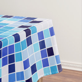 Fliesen, blaue Mosaikfliesen, geometrisches Muster Tischdecke