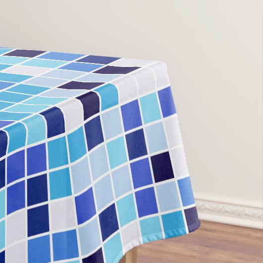 Fliesen, blaue Mosaikfliesen, geometrisches Muster Tischdecke (Beispiel)