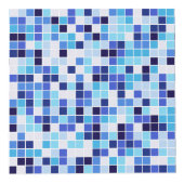 Fliesen, blaue Mosaikfliesen, geometrisches Muster Würfel (Rechts)