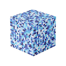 Fliesen, blaue Mosaikfliesen, geometrisches Muster Würfel