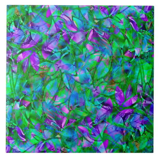Fliesen Blumen abstraktes Buntglas (Vorderseite)