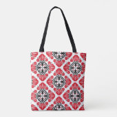 Fliesen-Blumenmuster. Volkskunst blüht.  Tasche (Rückseite)