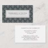 Fliesen Boden Grau schwarz Diamant Muster Visitenkarte (Vorne/Hinten)