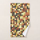 Fliesen, braune Mosaikfliesen, geometrisches Muste Badhandtuch Set (Handtuch)