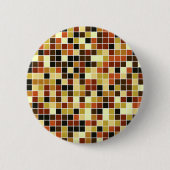 Fliesen, braune Mosaikfliesen, geometrisches Muste Button (Vorderseite)