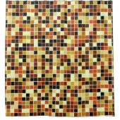 Fliesen, braune Mosaikfliesen, geometrisches Muste Duschvorhang (Vorderseite)