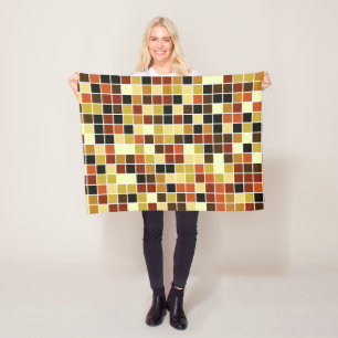 Fliesen, braune Mosaikfliesen, geometrisches Muste Fleecedecke