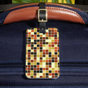 Fliesen, braune Mosaikfliesen, geometrisches Muste Gepäckanhänger