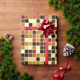 Fliesen, braune Mosaikfliesen, geometrisches Muste Geschenkpapier