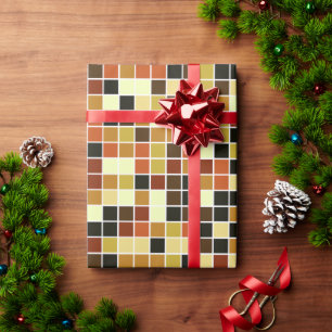 Fliesen, braune Mosaikfliesen, geometrisches Muste Geschenkpapier
