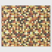 Fliesen, braune Mosaikfliesen, geometrisches Muste Geschenkpapier (Flach)