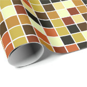 Fliesen, braune Mosaikfliesen, geometrisches Muste Geschenkpapier (Rolleneckpunkt)