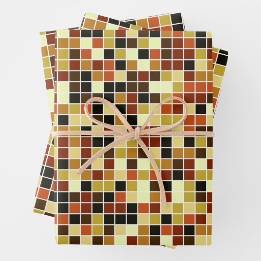 Fliesen, braune Mosaikfliesen, geometrisches Muste Geschenkpapier Set (Beispiel)