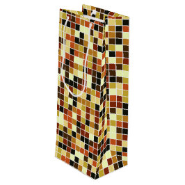 Fliesen, braune Mosaikfliesen, geometrisches Muste Geschenktüte Für Weinflaschen