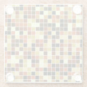 Fliesen, braune Mosaikfliesen, geometrisches Muste Glasuntersetzer (Rückseite)