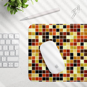 Fliesen, braune Mosaikfliesen, geometrisches Muste Mousepad