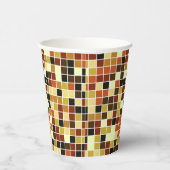 Fliesen, braune Mosaikfliesen, geometrisches Muste Pappbecher (Rechts)