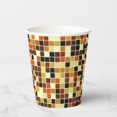 Fliesen, braune Mosaikfliesen, geometrisches Muste Pappbecher (Vorderseite)