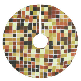 Fliesen, braune Mosaikfliesen, geometrisches Muste Polyester Weihnachtsbaumdecke